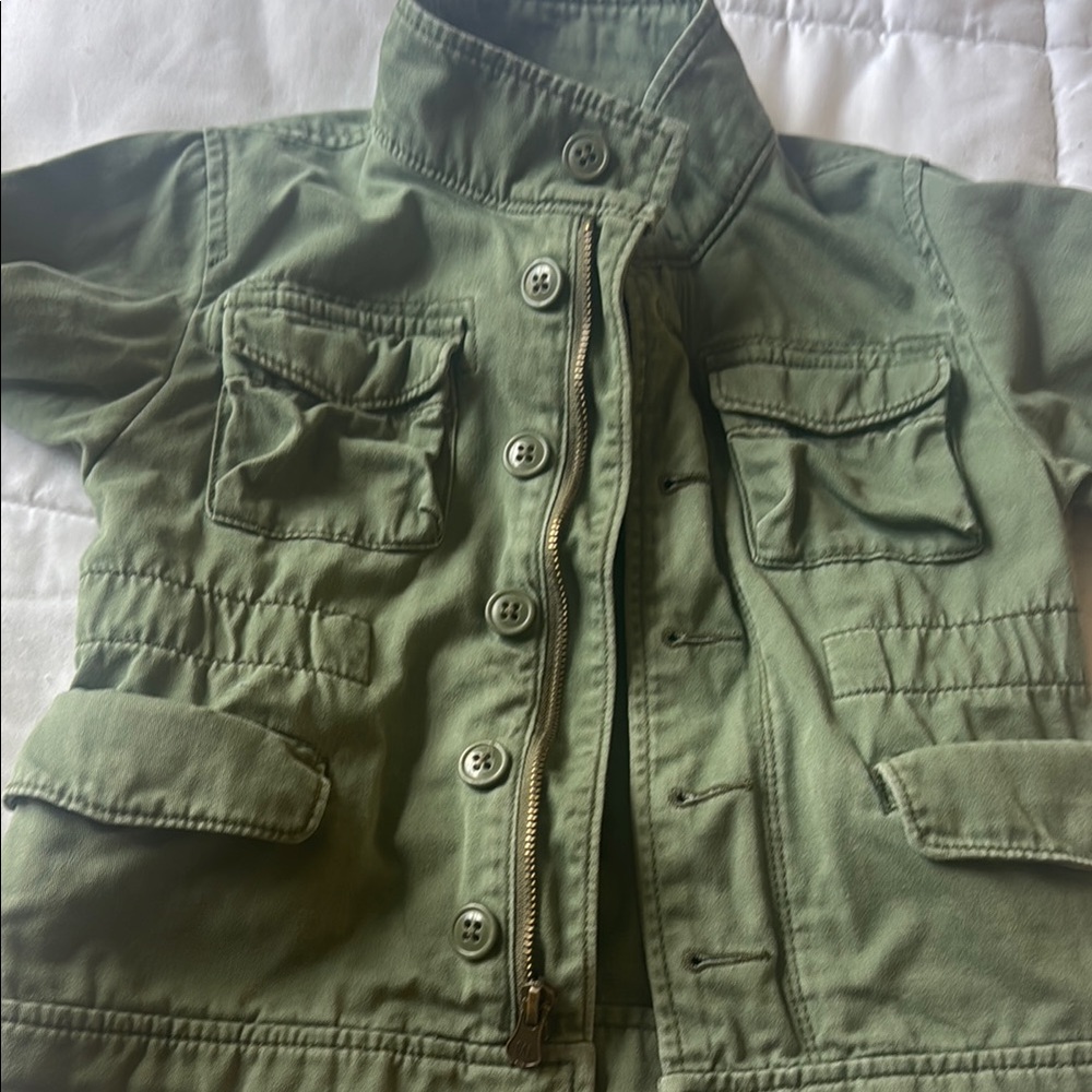 GAP Green Military Style Jacket with Relaxed Fit - Picture 3 of 3